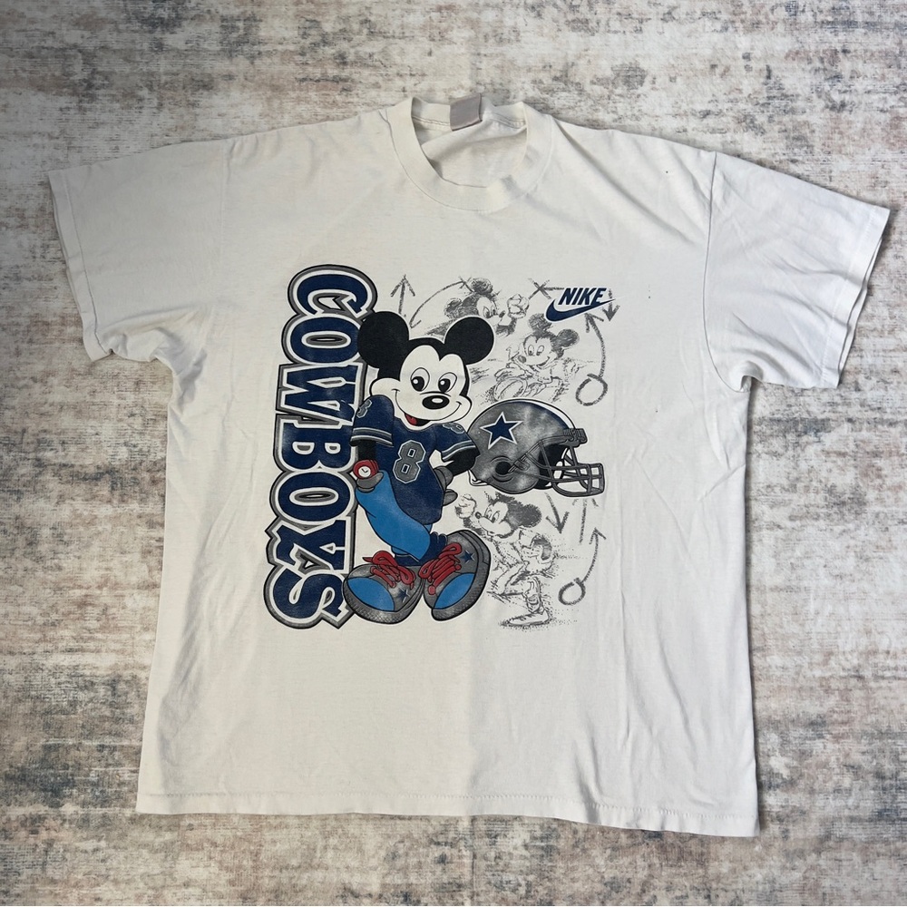 Vintage 90s Nike Disney Mickie Mouse Dallas Cowboys Tshirt